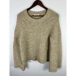Madewell Flecked Wide Sleeve Sweater Womens Medium Beige Earthy Granola Cottage